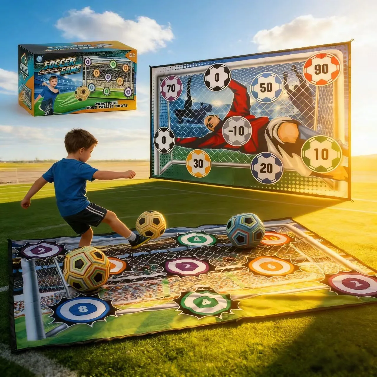 Juego de Fútbol de 150 cm, Alfombra de Juego para Interiores y Exteriores, Juguetes de Fútbol Multijugador, Juegos de Fútbol Competitivos, Entrenamiento de Fútbol para Niños, Regalos para Niños