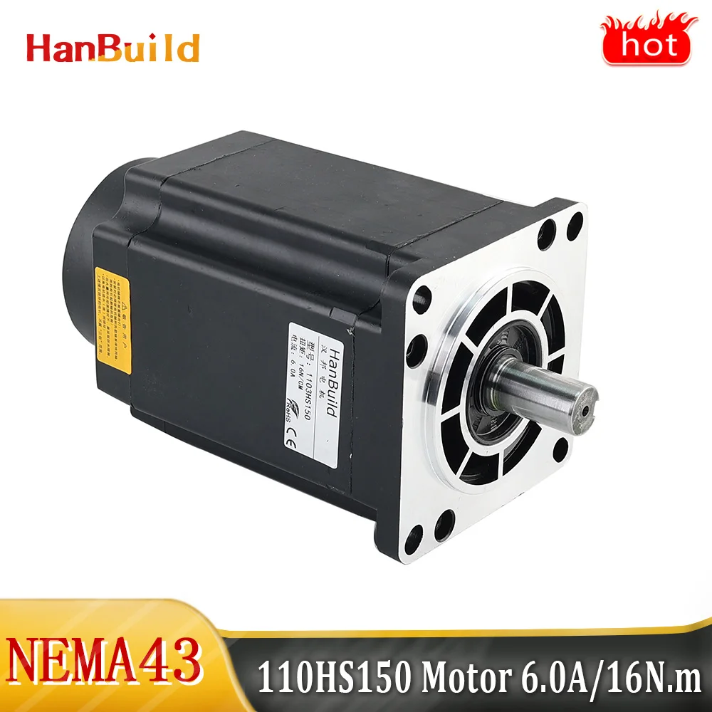 

HanBang NEMA43 stepper motor 1103HS150 16N.m 6.0A Diameter 86 stepping motor for CNC engraving machine high torque