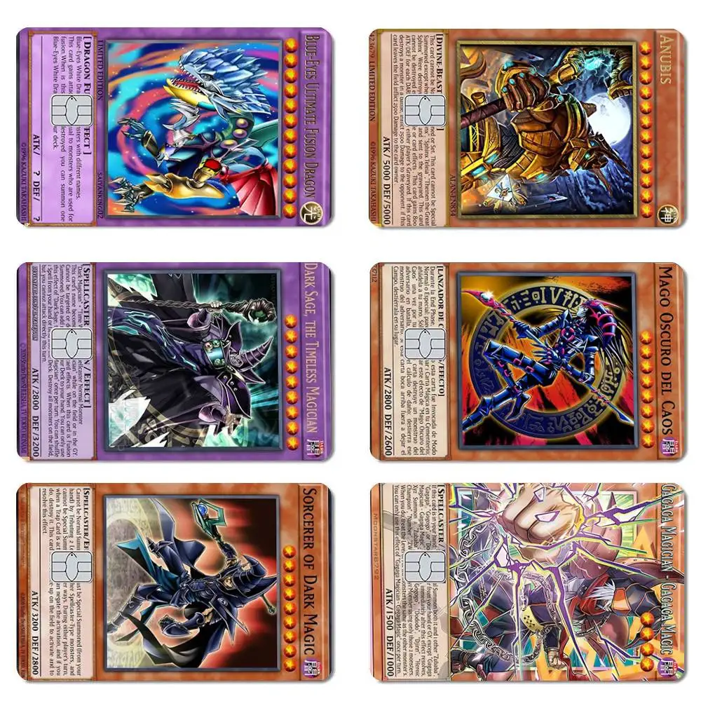 YuGiOh PVC HD Matte Film Skin Aufkleber für kleine Chip-Debit-/Bank-/Kreditkarten, wasserdichter Dekoraufkleber, Geschenk für Freunde