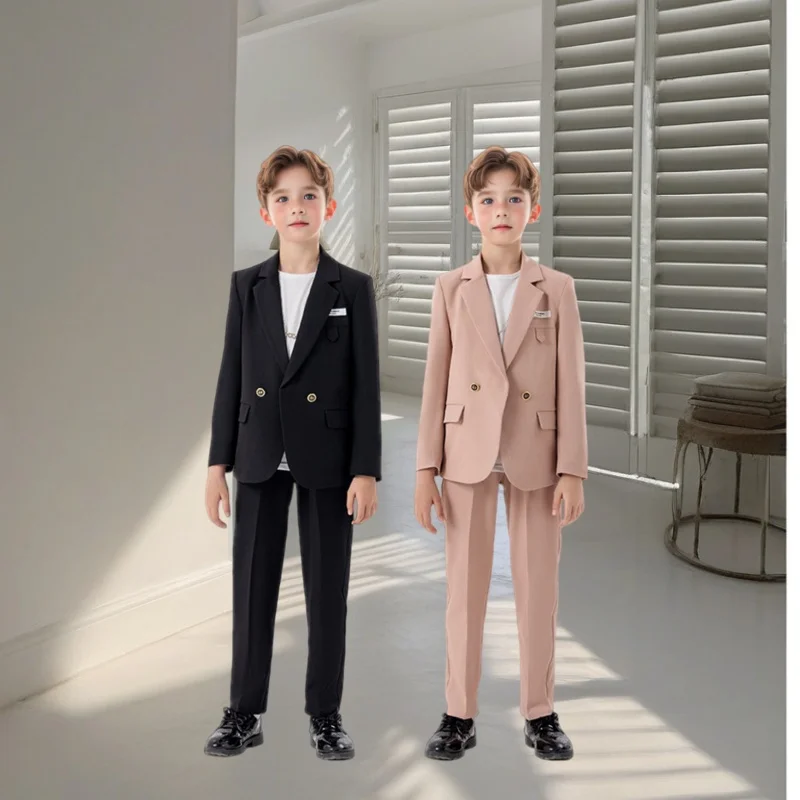 

Весенне-осенняя куртка для мальчиков, брюки, ожерелье, комплект из 3 предметов, пиджак для фотографии, От 1 до 11 лет, детский формальный костюм на день рождения, свадьбу