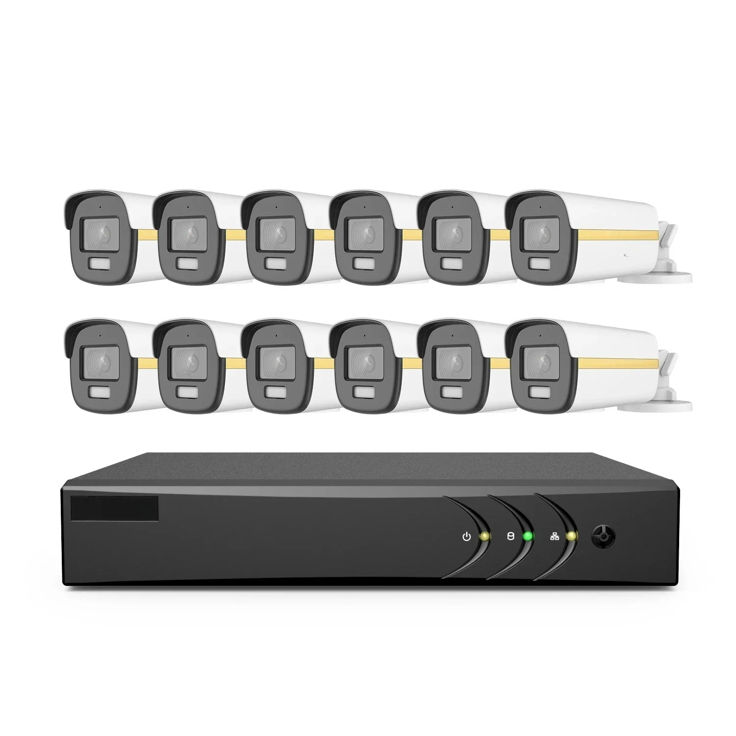 

ANNKE 2MP AI Analog TVI ColorVu Fixed Bullet Built-in Mic 40m Night Vision CCTV Camera with 16 CH 5MP Digital Video Recorder DVR
