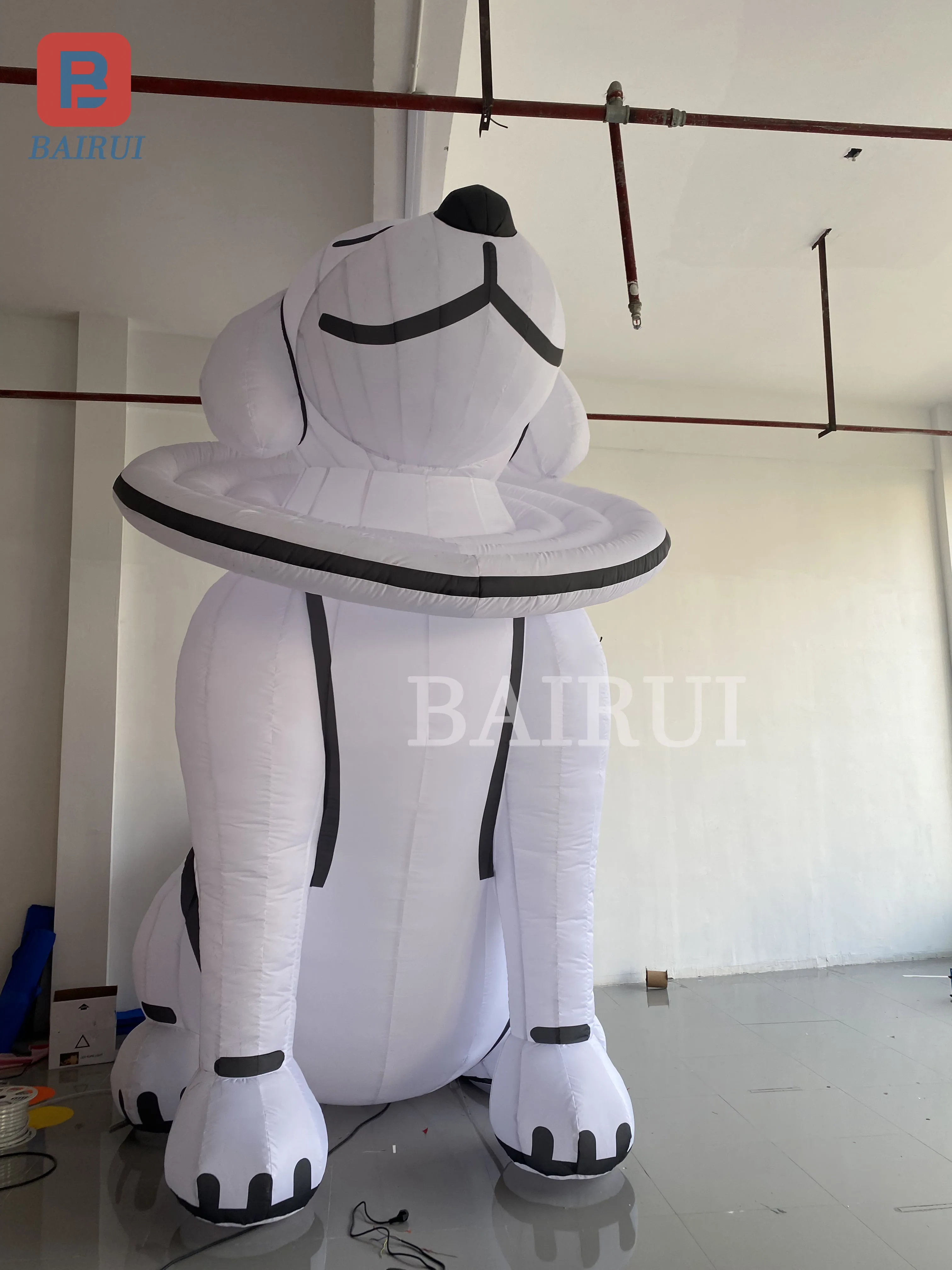 Giant inflatable smiling white dog air model cute pet festival mascots advertising decorative props can be customized