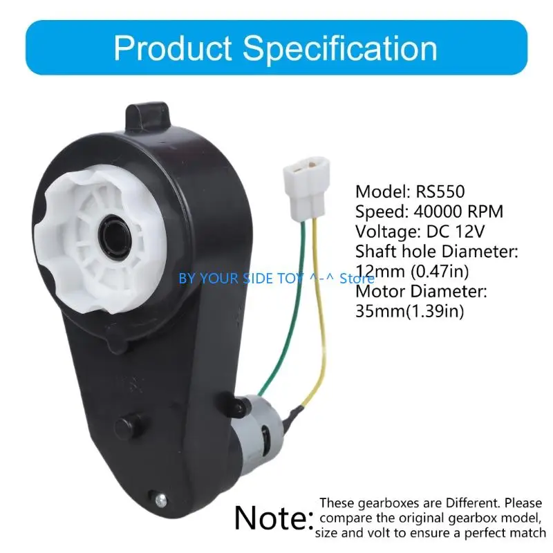 Pack of 2 RS550 12V Motor Gearboxes Kits for Kids Ride On Car Upgrades with 40000RPM Drive System U6XE