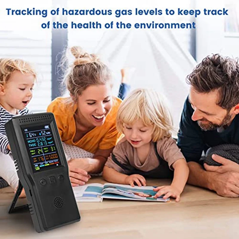 A17Z 空気品質モニター 9 In 1、ホルムアルデヒド検出器屋内、温度 & 湿度 CO2 メーター、検出 PM2.5 モニター