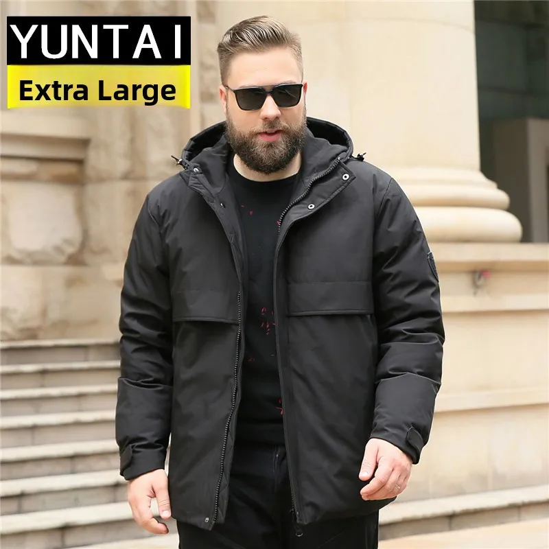 

Зимняя новая мужская короткая повседневная куртка-пуховик больших размеров, теплая, с капюшоном, в модном городском стиле, с водоотталкивающей пропиткой.