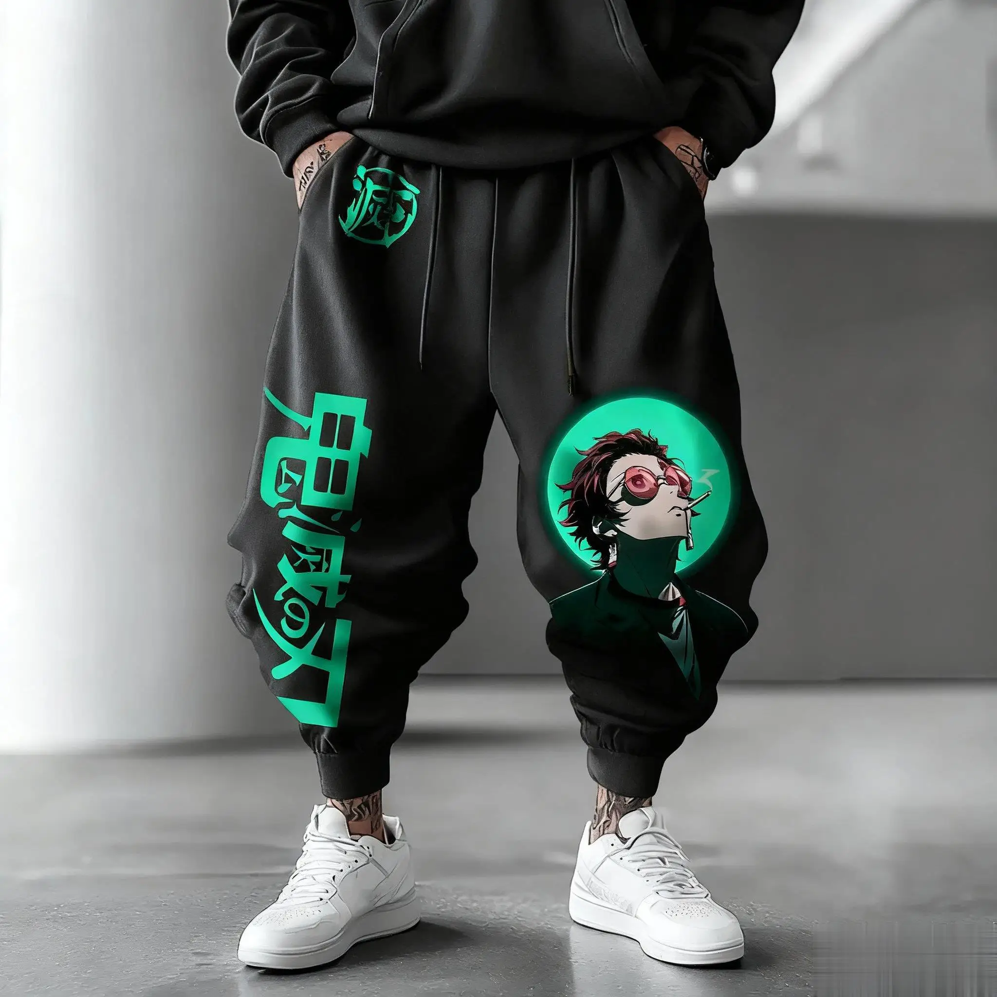 

Унисекс Demon Slayer аниме спортивные брюки уличная одежда для мужчин и женщин свободные повседневные брюки спортивные штаны для бега осенняя мода Y2k одежда