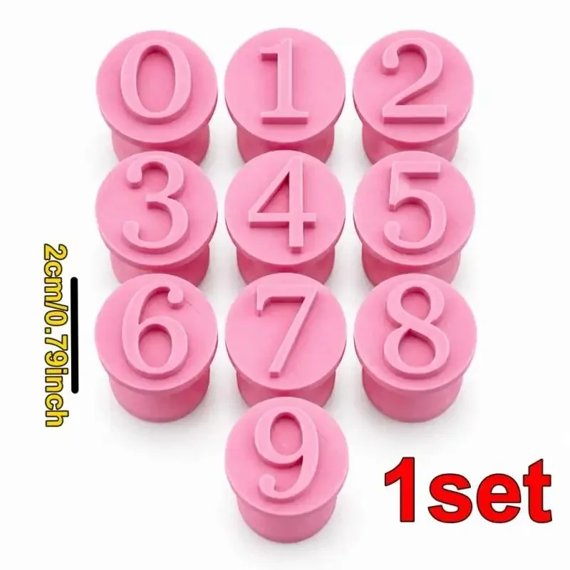 Number Stamp Set Serial Number Marking Seal DIY Clay Baking Craft Stamp Fondant Decorating Tool