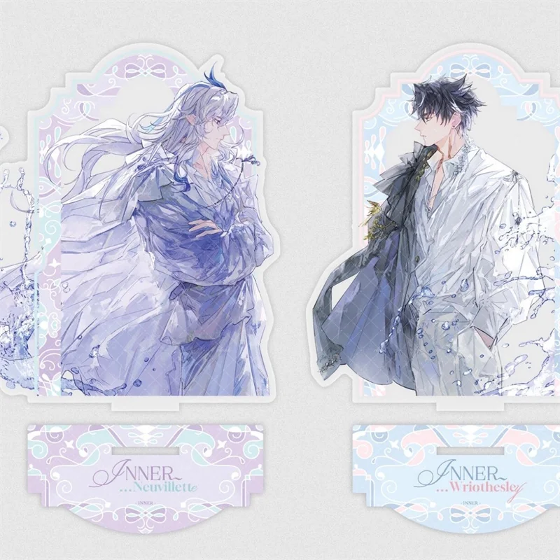 Game Genshin Impact Neuvillette Wriothesley Cosplay Acrylic Stand Model Figure Desktop Ornament Fashion 2Pcs Accessories Prop
