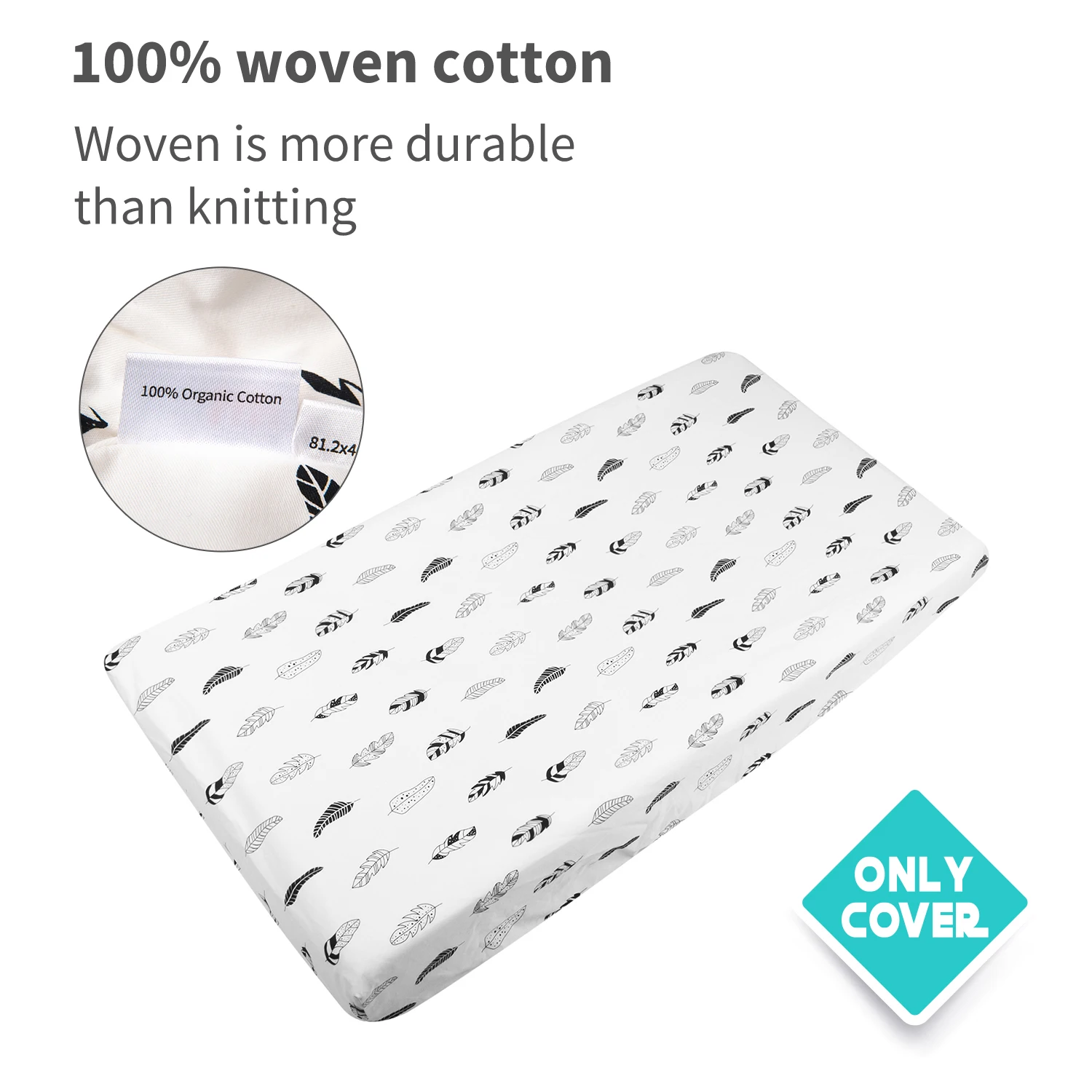 غطاء وسادة تغيير الحفاضات قابل لإعادة الاستخدام وقابل للتنفس من القطن الناعم لحديثي الولادة مع تصميم عصري #1