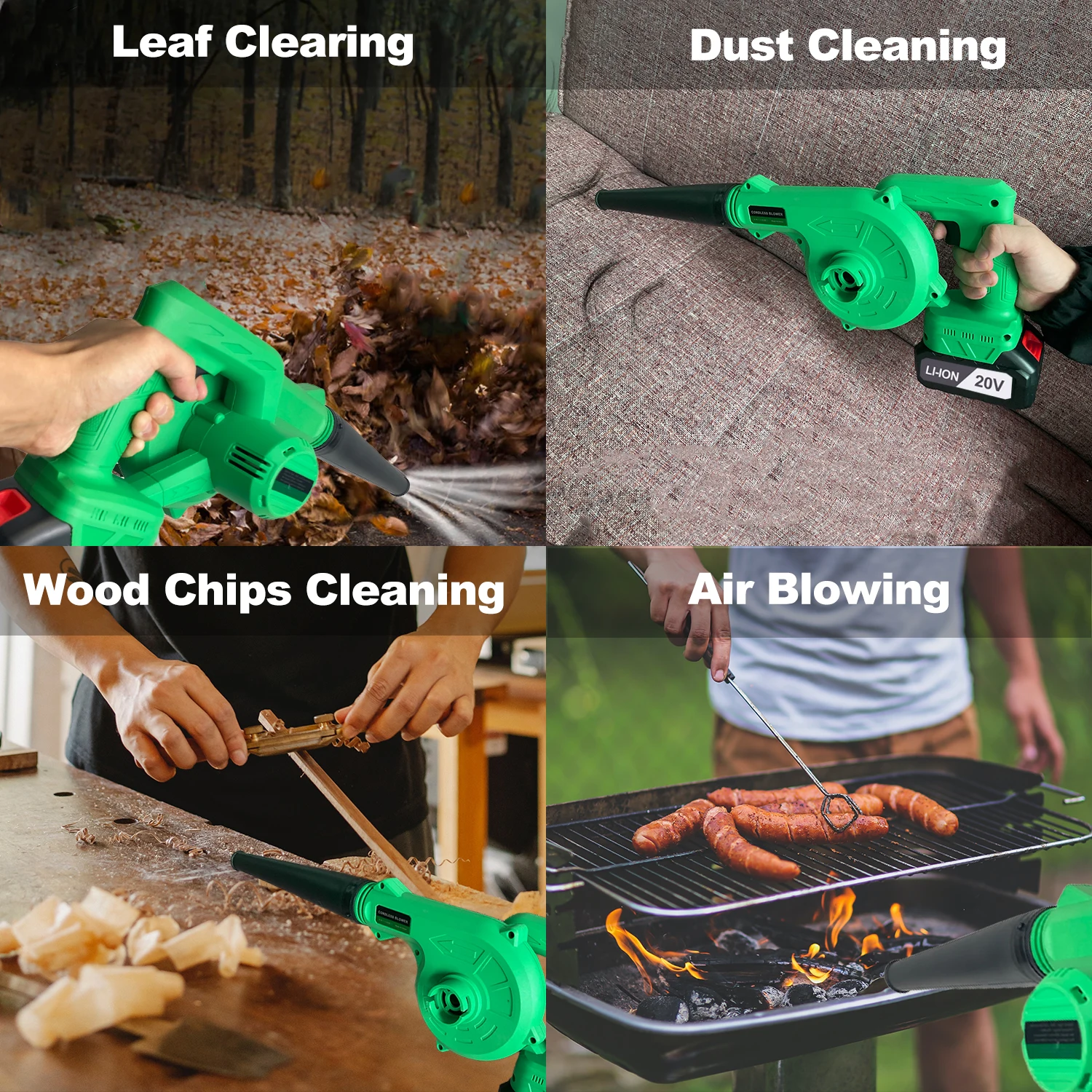 20V Cordless DIY Electric Blower Powerful Leaf Blower for Cleaning Drop Shipping Supported,Local EU Warehouse