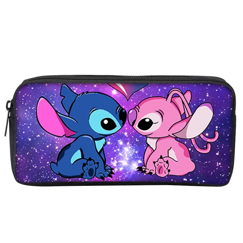 Bolsa de bolígrafo de puntada de Anime de Disney, bolsa de almacenamiento de lápices de gran capacidad, bolsa de papelería para estudiantes y niños, bolsas de maquillaje con estampado de dibujos animados