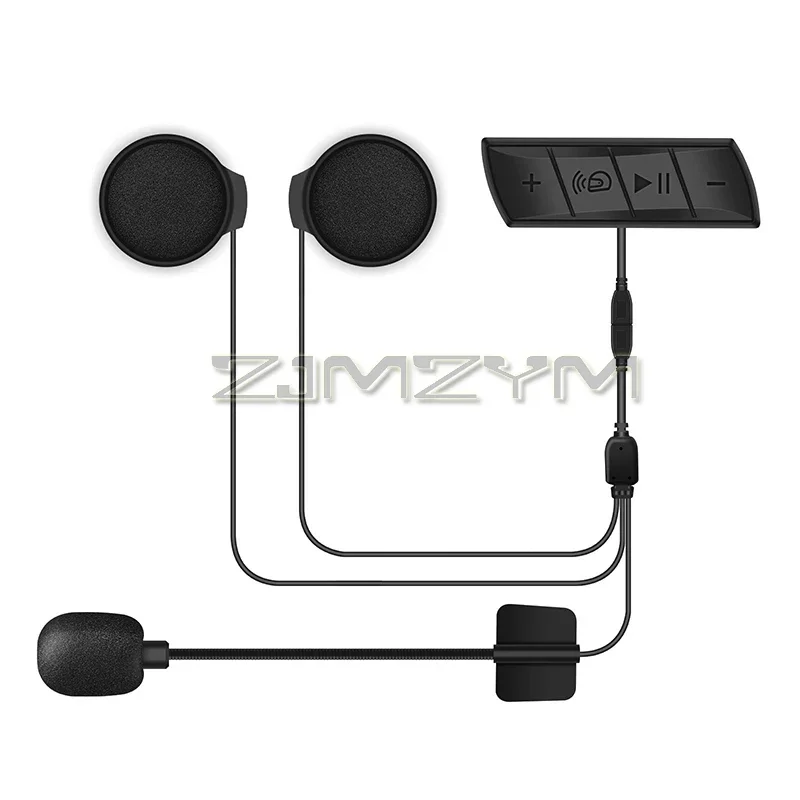 Motorcycle Helmet Headset Wireless Music Speaker IPX4 Waterproof Bluetooth-compatible 5.0 Rechargeable Helmet Intercom Headset