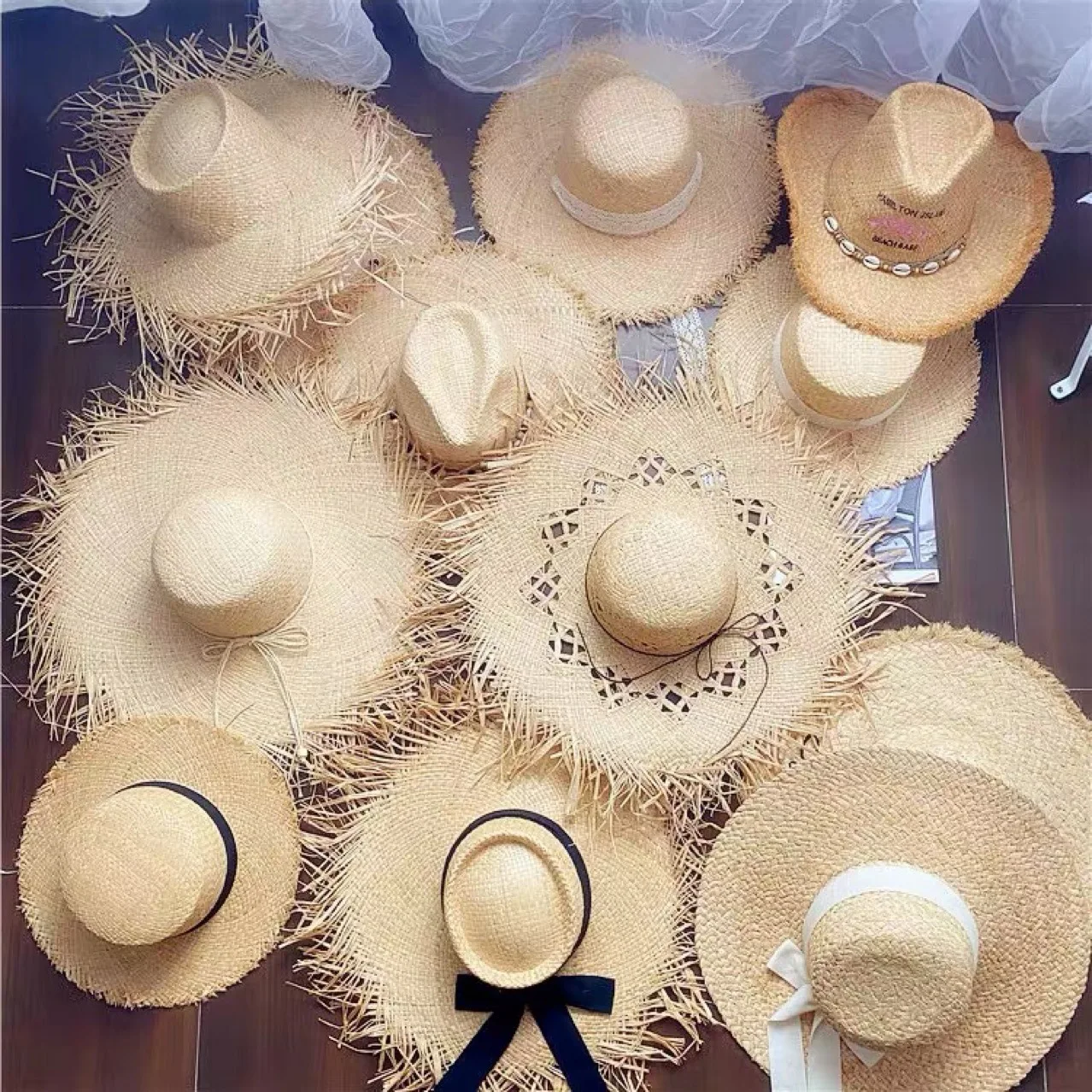 Set Straw Hat and Bag Set Gold Chain Bag Hat Set Ladies Leather Bag Tote Church Fedora Party Jazz Straw Hat