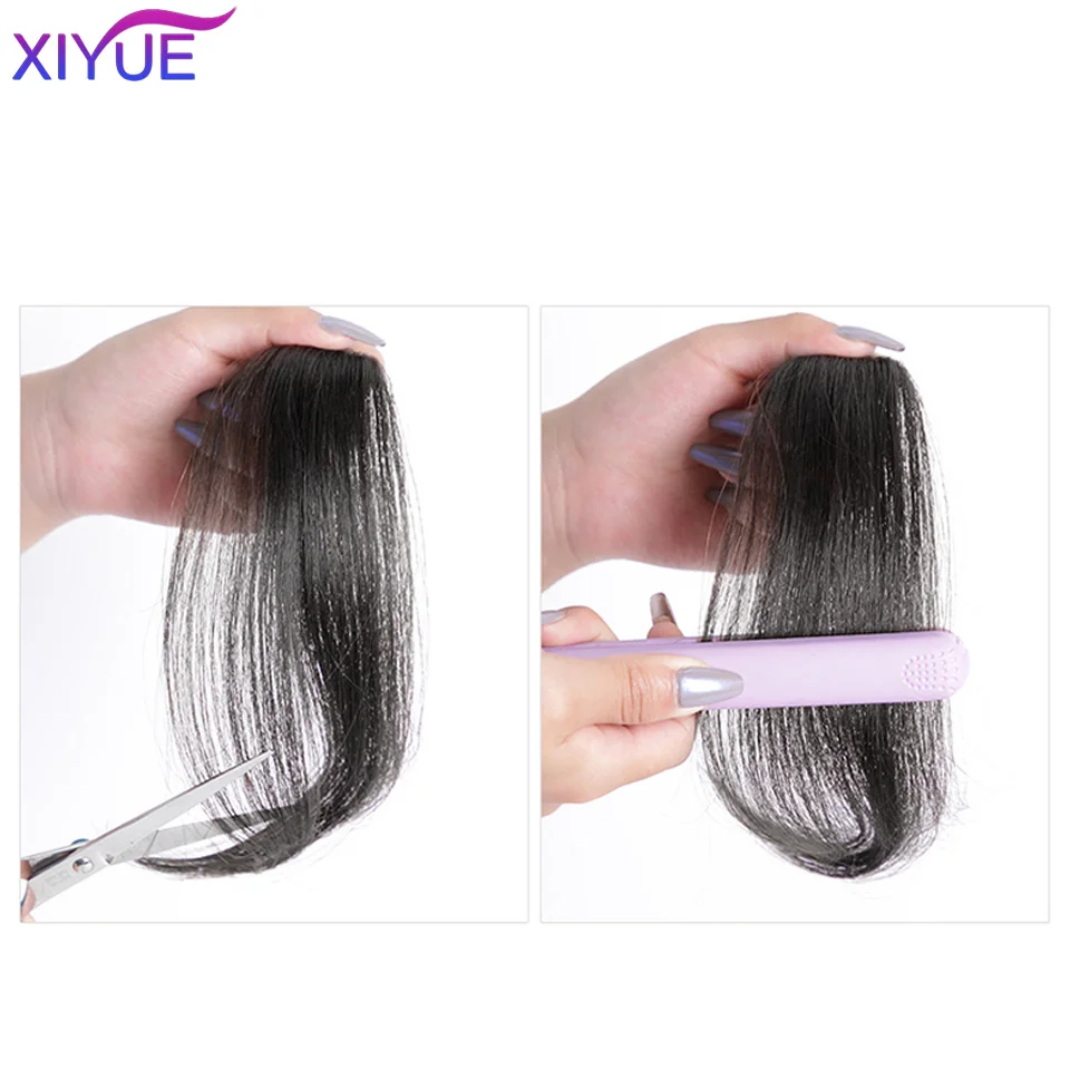 XIYUE Women\'s Synthetic Hair Bangs 3D Bangs Hairpiece Clip In Hair Extension Heat Resistant Fake Hair French Middle Part Bangs