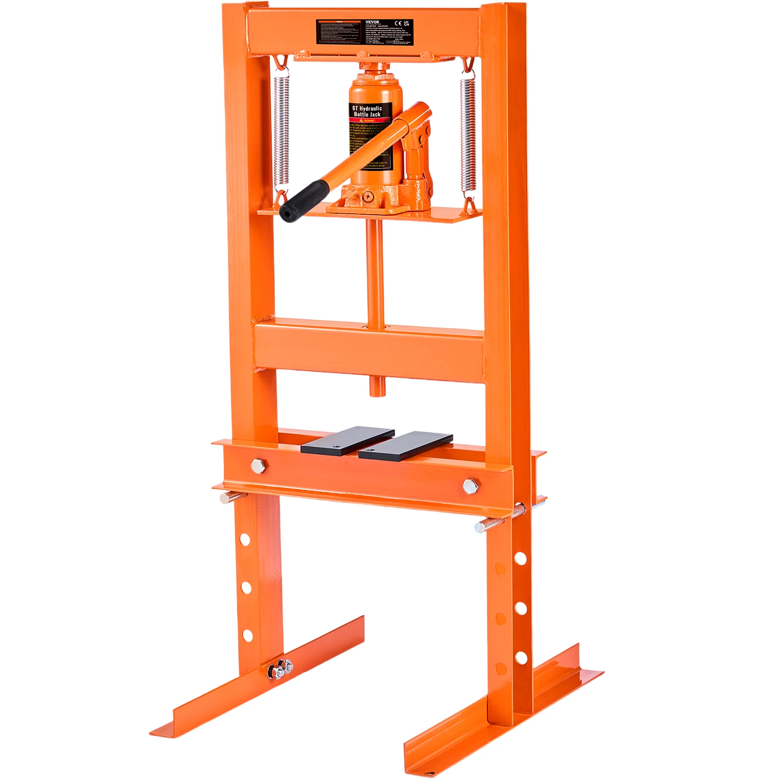 VEVOR Hydraulic Shop Press, 6/12 Ton H-Frame Hydraulic Garage/Shop Floor Press, Adjustable Shop Press with Press Plates