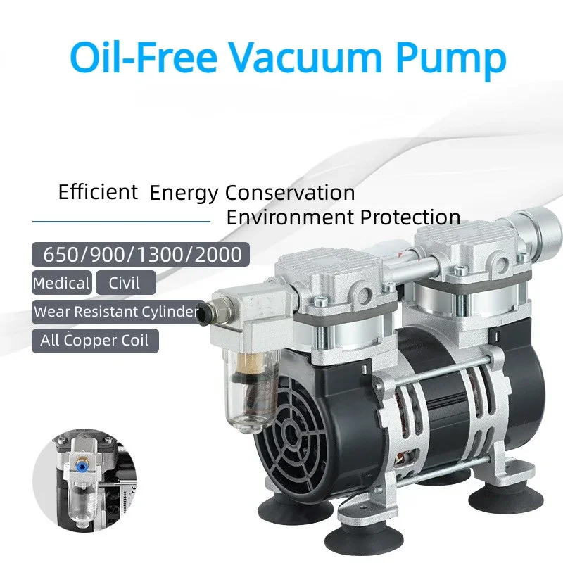 2000v 220V Small Oil-Free Silent Vacuum Pump Pumping Laboratory Vacuum Pump Negative Pressure Air Pump Industrial Use