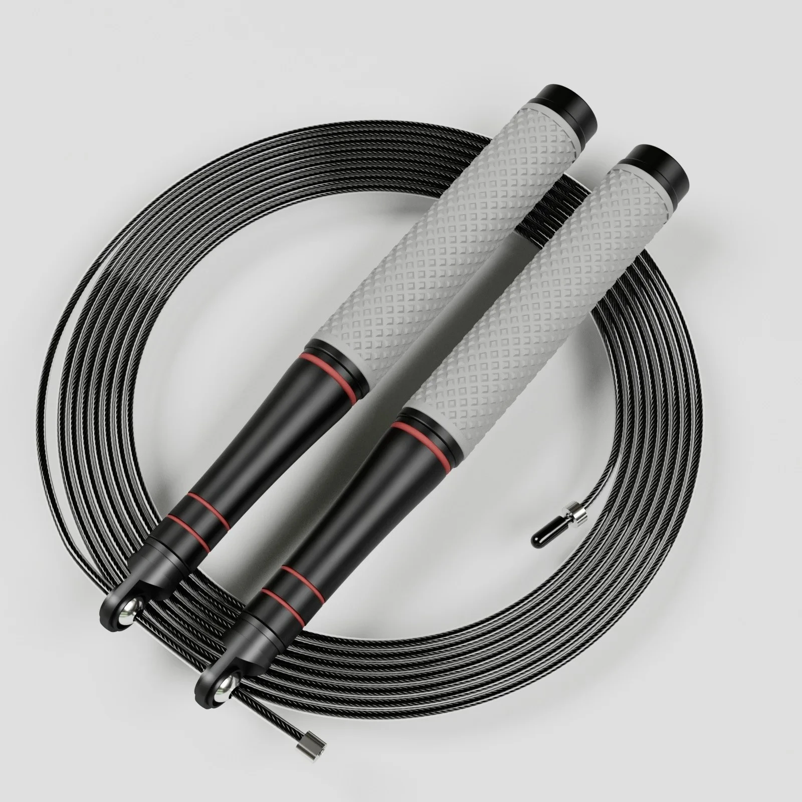 Cuerda para saltar de velocidad, cuerda ajustable de alta resistencia, diseño ligero, rotación suave con rodamientos de bolas, adecuada para entrenamiento CrossFit