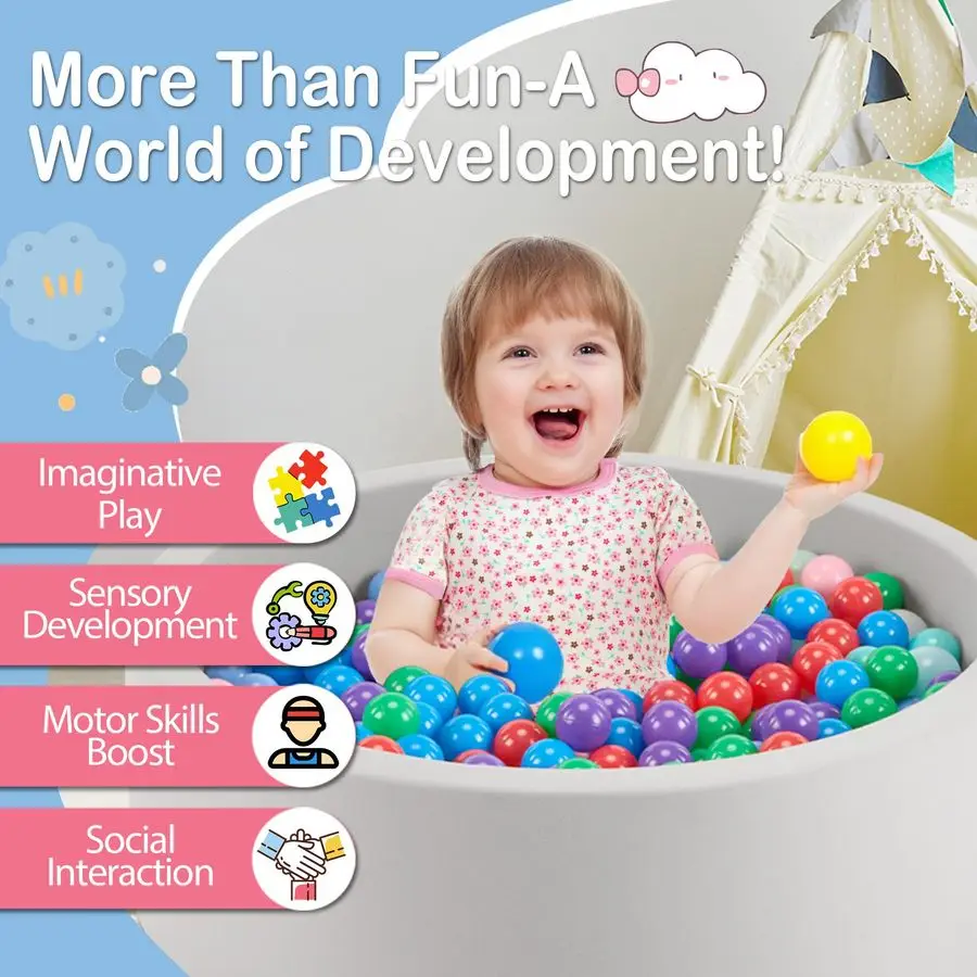 x 11.8 poço de bola de espuma para crianças, piscina de bolas redondas para bebês 13, poços de bola para crianças, presente ideal para meninos e meninas, bolas