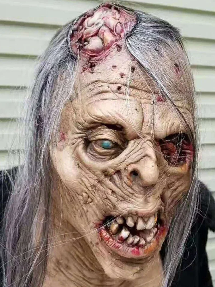 

Маска ужасов на Хэллоуин, маски зомби, вечерние косплей, кровавое отрядающее лицо, страшная маска, маскарадная тушь, маска ужаса, латексная маска