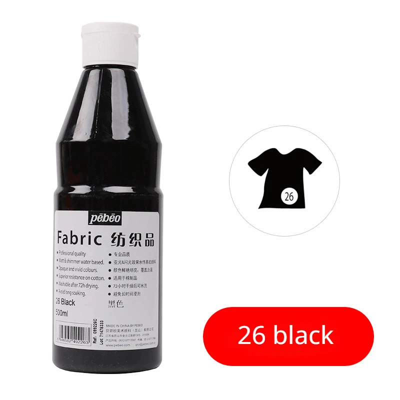 500ml Fabric Paint White Waterproof After Drying Diy Hand-painted Clothes Canvas Textile Dyes Bottled Large Capacity