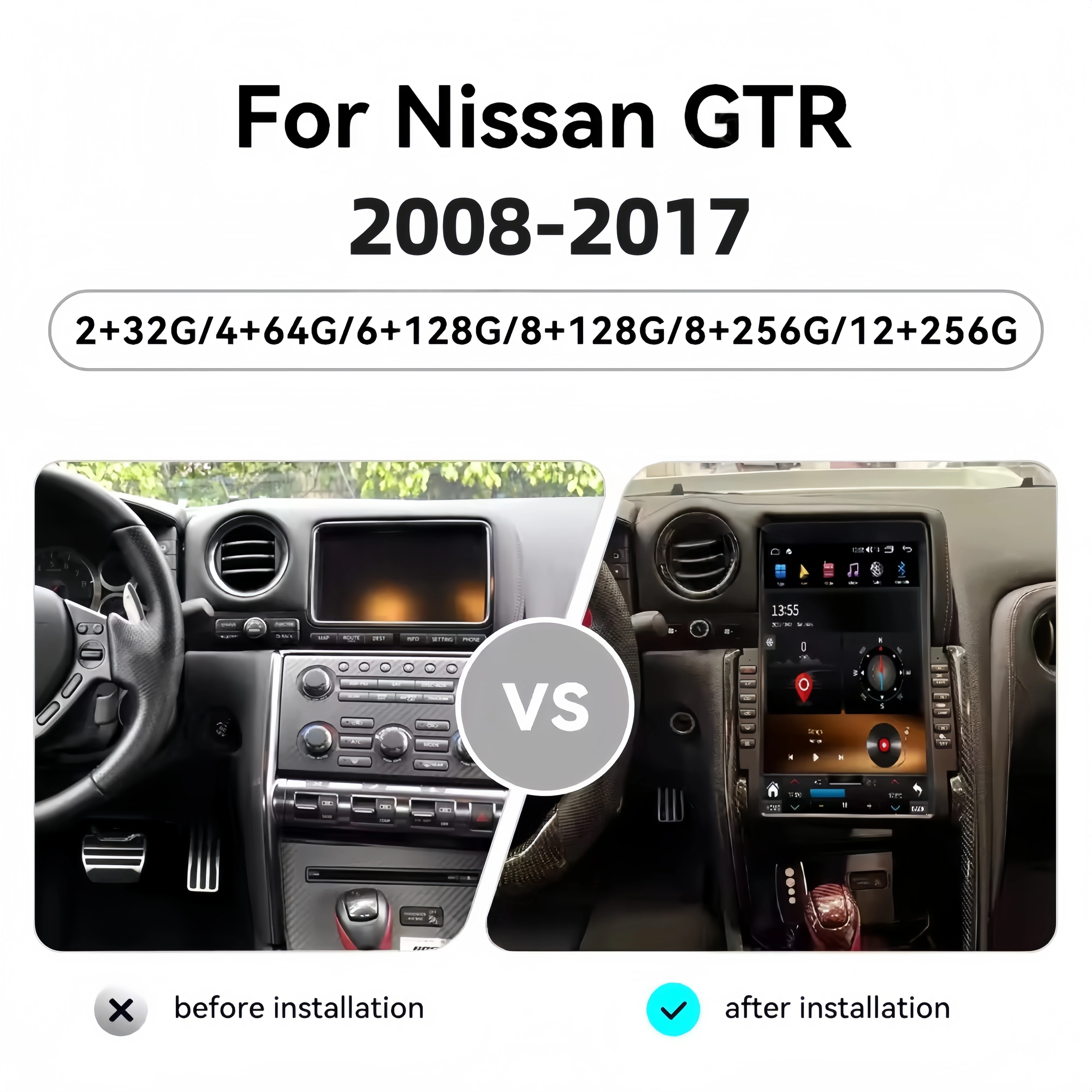 CarPlay Android 14 13.6inch Auto Car Radio Screen Multimedia Stereo Player GPS Navi Unit