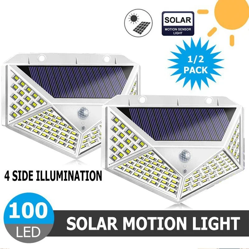 

Solar Light Outdoor 100 LED Wall Lamp PIR Motion Sensor Lamp Waterproof LED Lights for Garden Decoration Street Decoration