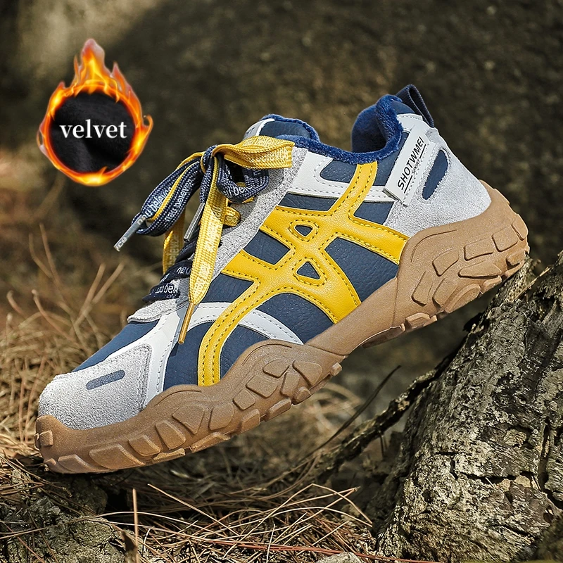 

Plus Velvet Outdoor Sneakers Women Winter Warm Fur Women's Hiking Shoes Comfy Non-slip Walking Shoes For Women Trekking Sneakers