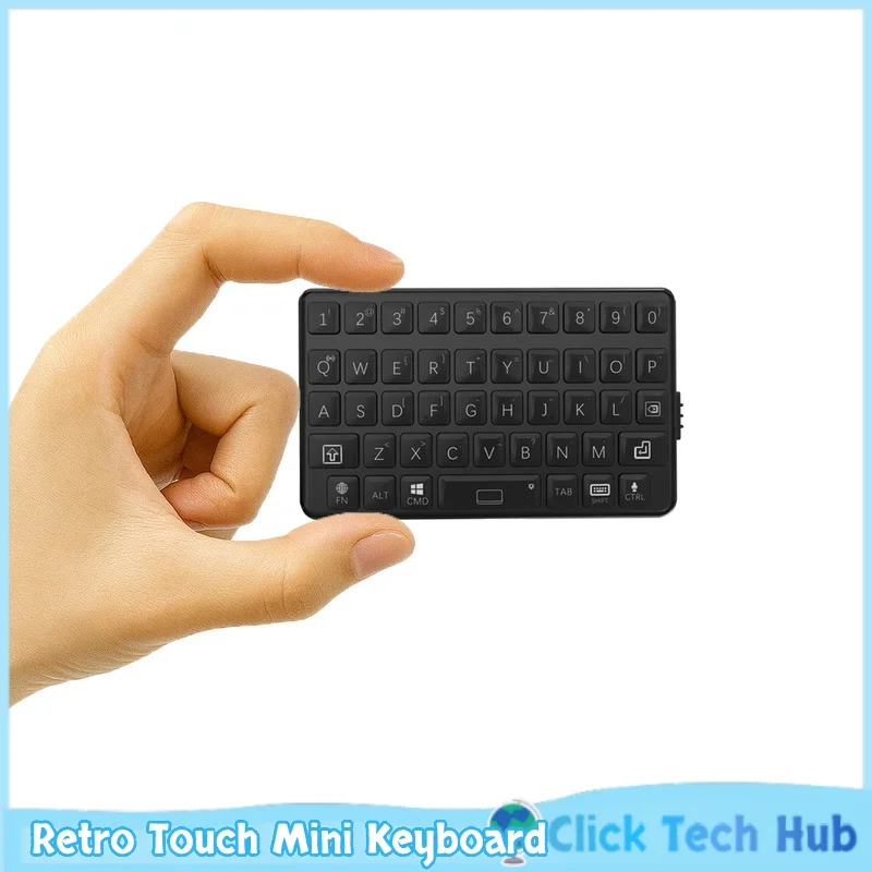 Exknight Retro Touch Mini Keyboard Bluetooth Three System Universal Windows Android Portable Phone Keypad Office Game Keyboard