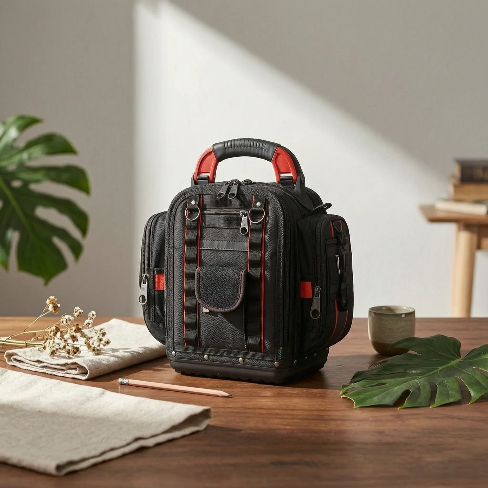 Heavy Duty Tool Backpack Long-Lasting Portable Tool Bag Work Gear Large Capacity Comfortable Carry for Construction Site