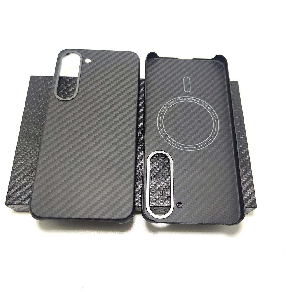 for Magnetic magsafe carbon fiber case for samsung galaxy s23 ultra case Thin light  Aramid fiber for galaxy s23 plus case