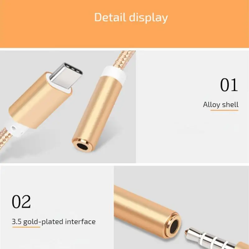 Headset Patchkabel langlebig zuverlässig Trend Typ C zu 3,5mm Buchse Konverter Innovation Typ C zu 3,5mm Adapter Multifunktion spitze