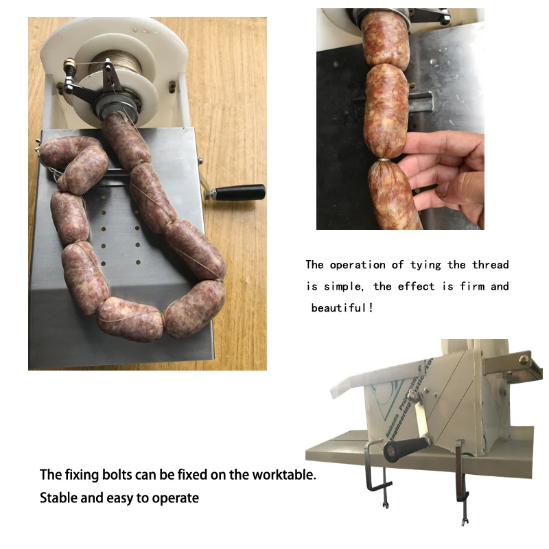 Ce Food Grade Roestvrij Staal Handmatige Worst Maken Machine Worst Knopen Binding Koppelverkoop Machine