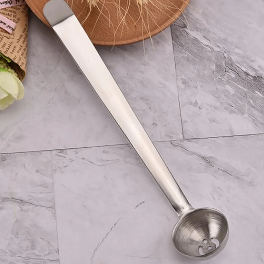 

2pcs Stainless Steel Olive Spoon with Holes Long Handle for Jars Silver Color Kitchen Home Use Fruit Strainer Tool
