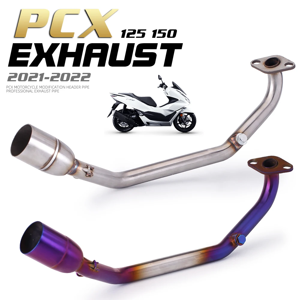 For HONDA PCX125 PCX150 2021-2023 full Motorcycle Exhaust Muffler pipe Modified Connection Middle Tube Link Pipe AK tail section