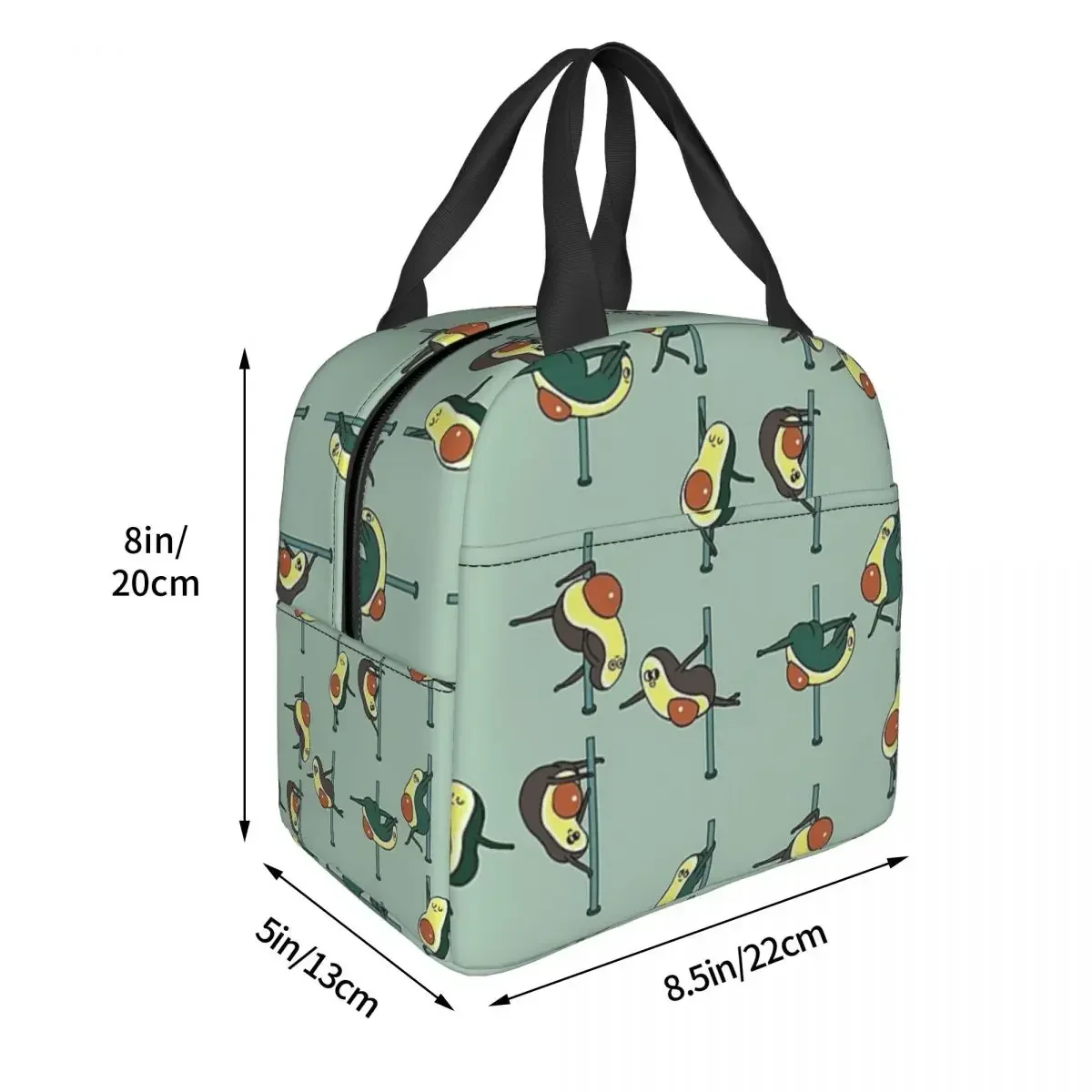 Avocados Pole Dancing Club Insulated Lunch Bags Leakproof Picnic Bags Cooler Lunch Box Lunch Tote for Woman Work Children School