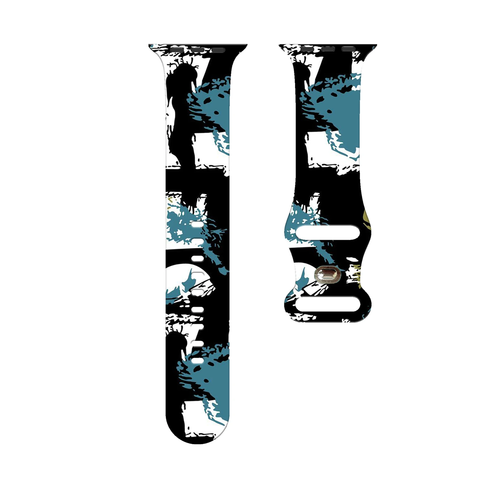 

Art Space Series Printed Watchband for Apple Watch 11/10/9/8/SE, Soft Waterproof Replacement Silicone Strap 46mm/45mm/44mm/42mm