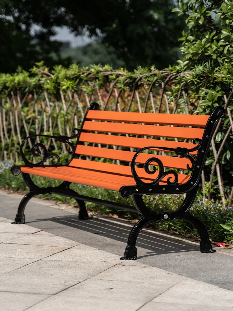 كرسي بارك في الهواء الطلق، مقعد خشبي مطهر، مسند ظهر، مسند للفناء، كرسي ثلاثي عام