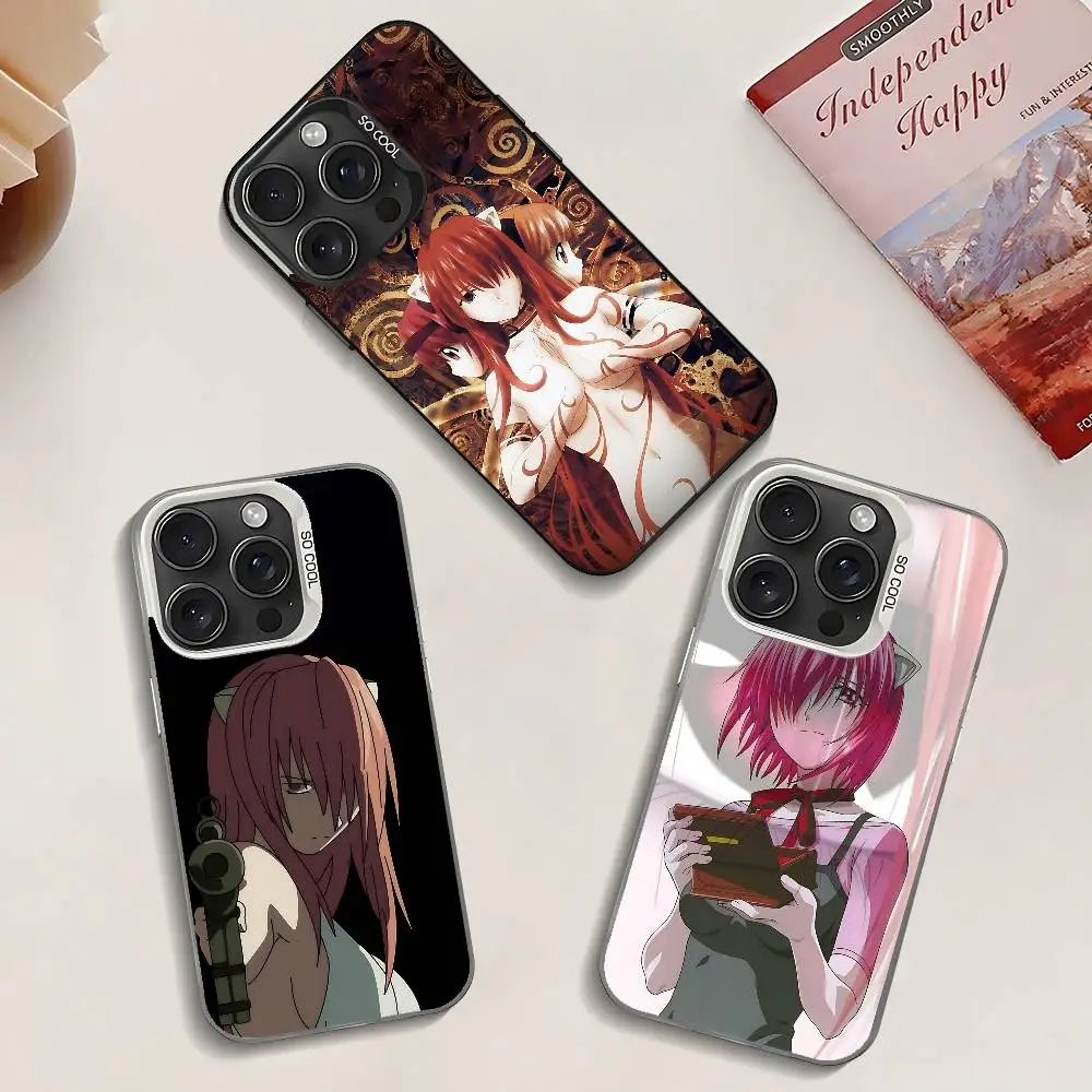 Elfen Lied Anime Handyhülle für iPhone 17 16 15 14 13 12 Mini 11 8 7 Pro Max Plus Bunte Handyhülle