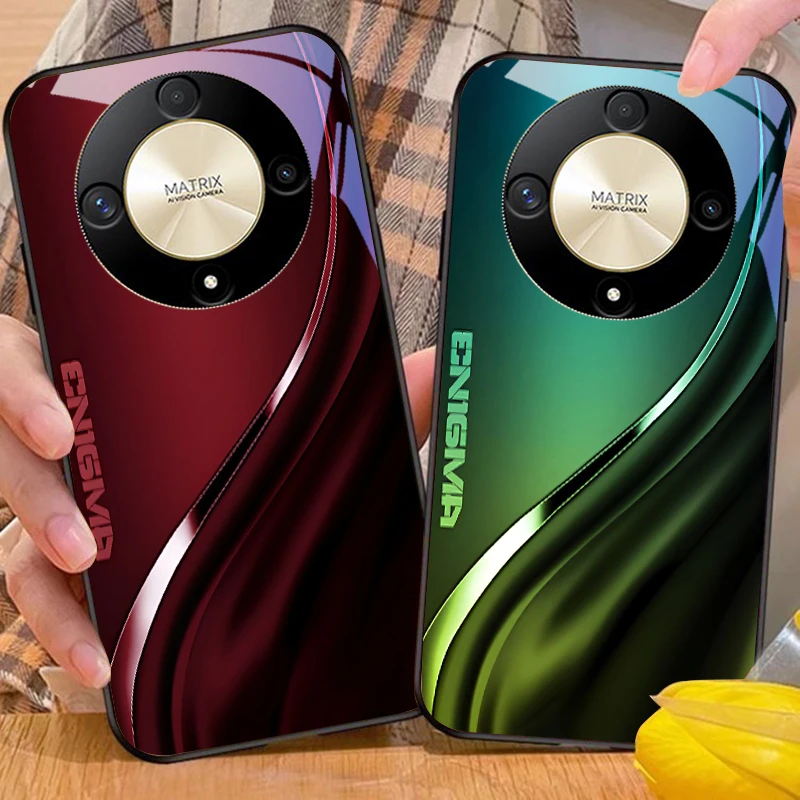 Gradient blending gray For Honor 50 70 30 90 200 X5 X5b Plus X6 X8 4G 9 X9c Smart 30 Max  Magic 4 5 Pro 7 Lite glass phone case
