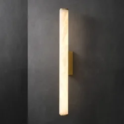 Long Strip Minimalist All Copper Marble Wall Lamp Modern Light Luxury Living Room Grand TV Background Wall Hallway Bedroom Lamp