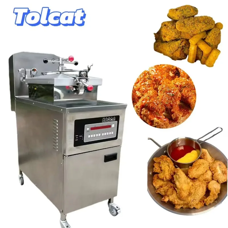 Tolcat High Quality Stainless SteelGas Pressure Deep Fryer Chicken Equipment Stainless Steel Gaselectricty Pressure Deep Fryer