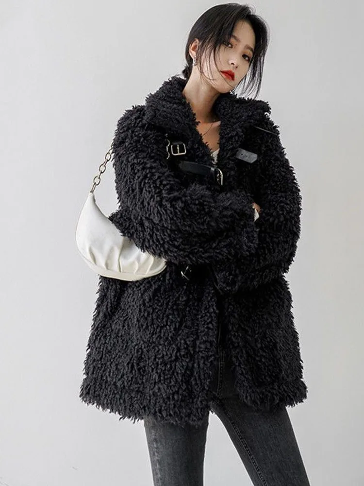 Women's Cotton Lamb Coat, Women's Top Trendy Women's Coat, Faux Fur Parkas, New in Coats