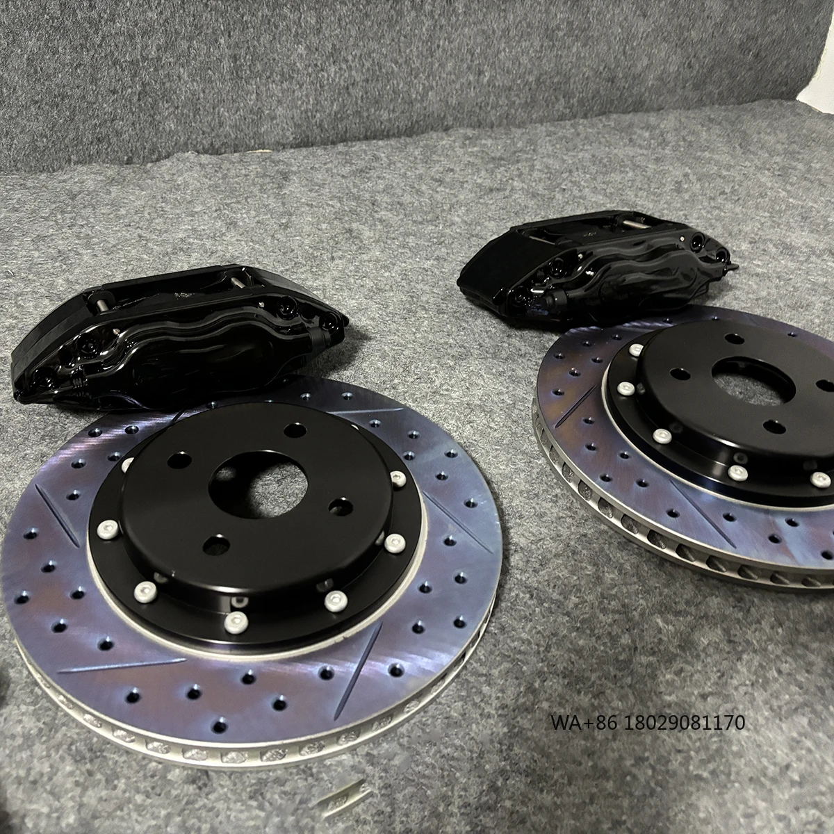 Brake Kit High-Performance Brake Caliper with 4 Pistons Rotor Brake Pad Kit for 15 Inch 16 Inch 17 Inch