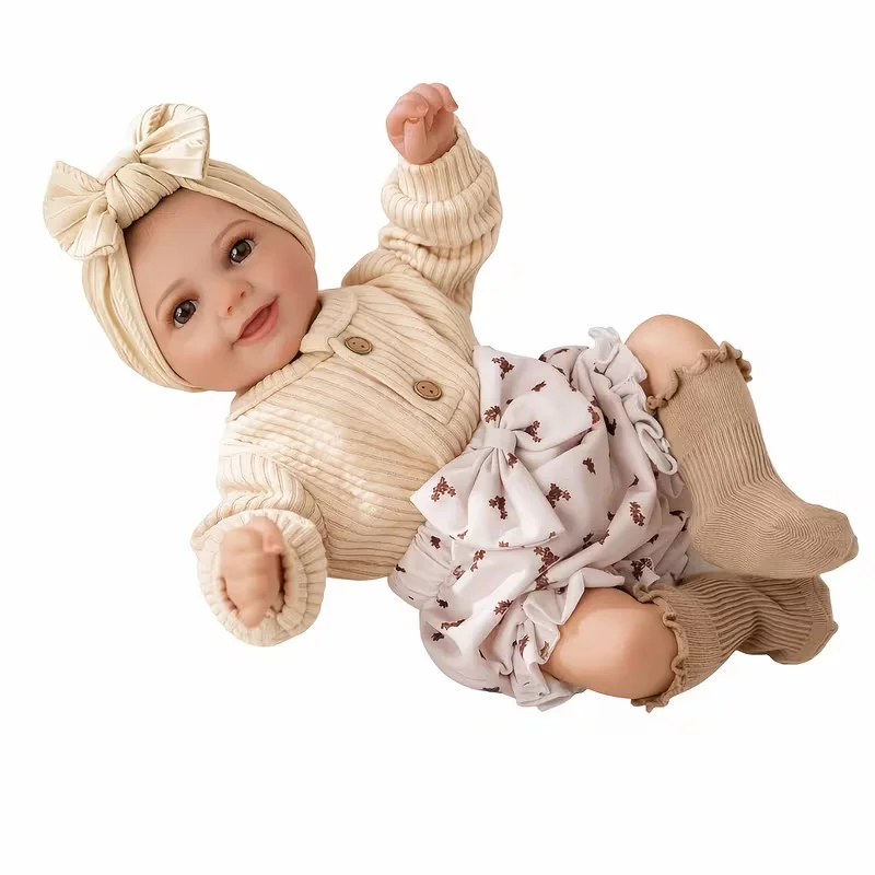 Reborn Baby Dolls Sunny - 17Inch Cute Soft Vinyl Realistic Baby Doll Poseable Smiling Real Life Baby Dolls With Complete Accessories For 3+ Years Old Gifts