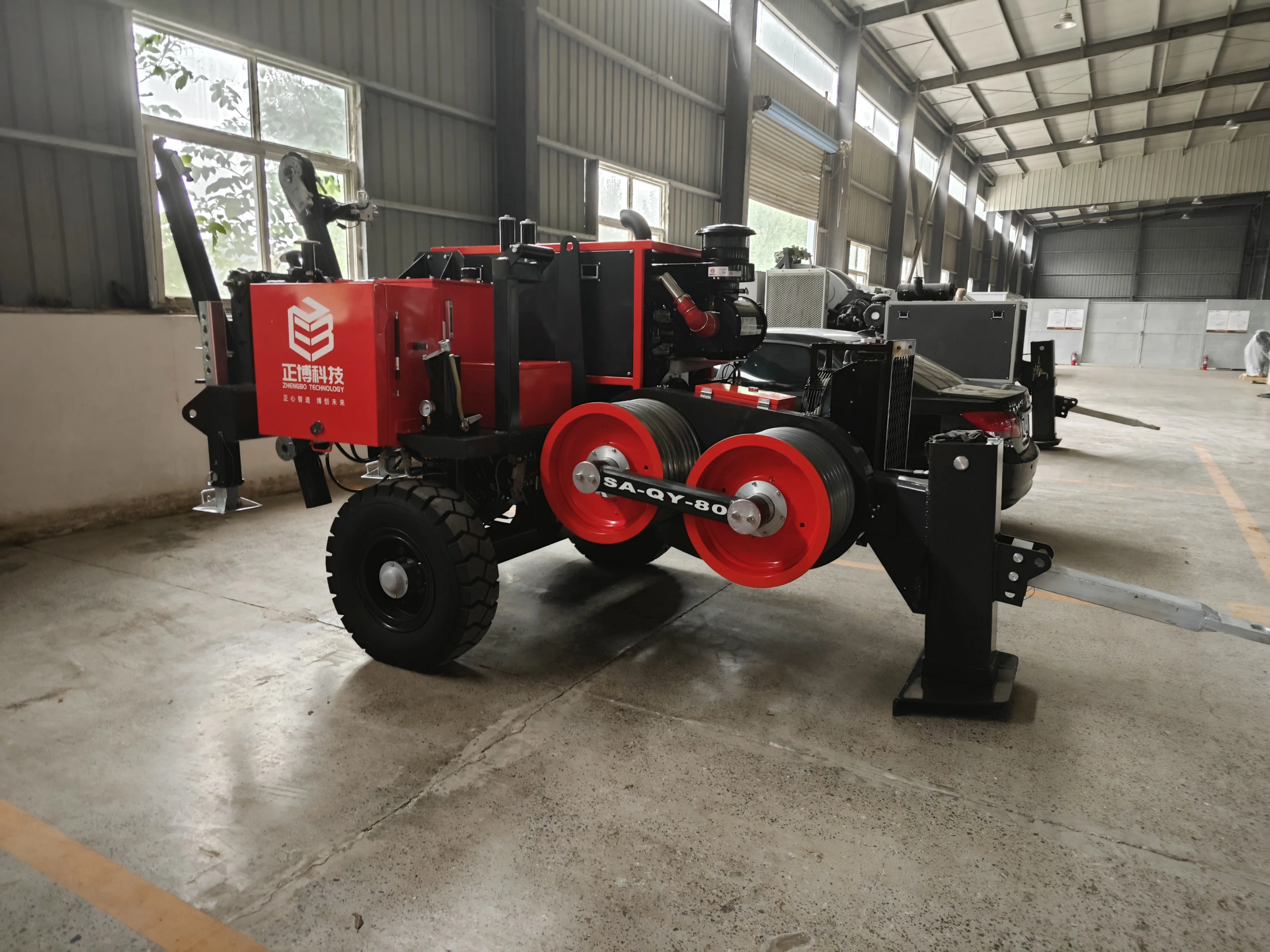 SA-QY-80 نظام الأسلاك الذكي للتحكم الرقمي 90kN خط نقل آلة رسم الكابلات الهيدروليكية عالية الطاقة