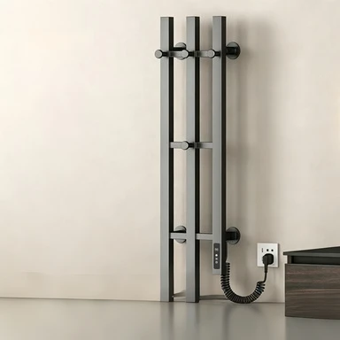 Intelligent electric towel rack carbon fiber bathroom electric drying rack stainless steel non-punching light and dark