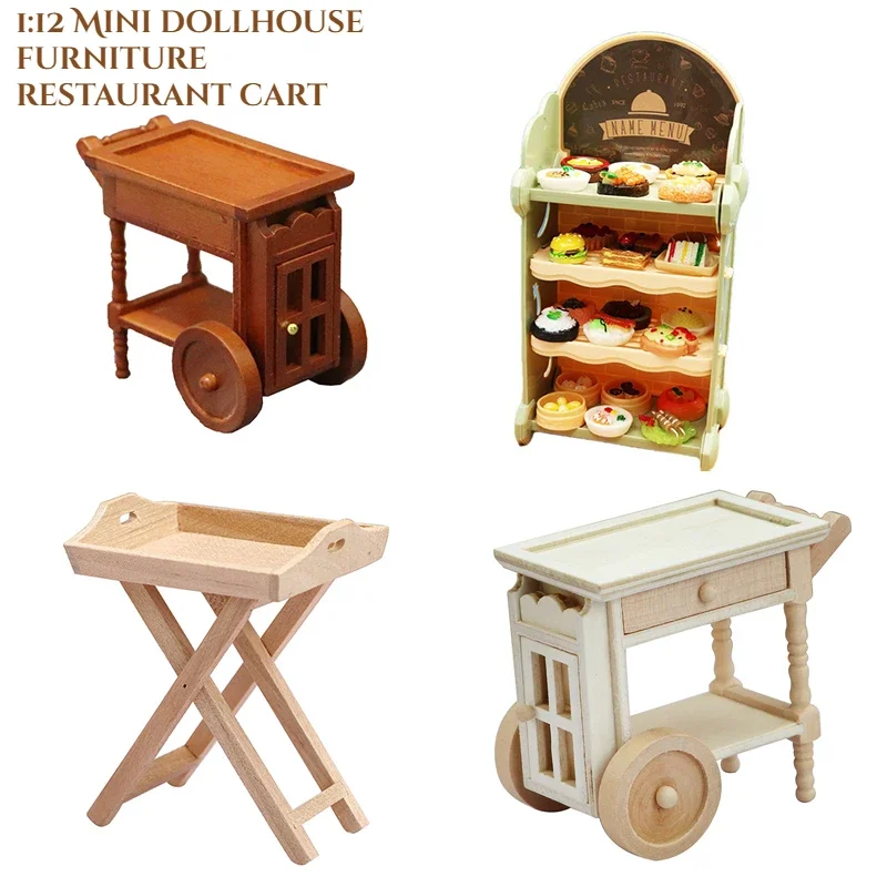 1:12 mini brown retro dining room Mini kitchen mini furniture Restaurant cake stand miniature furniture miniature scene gifts