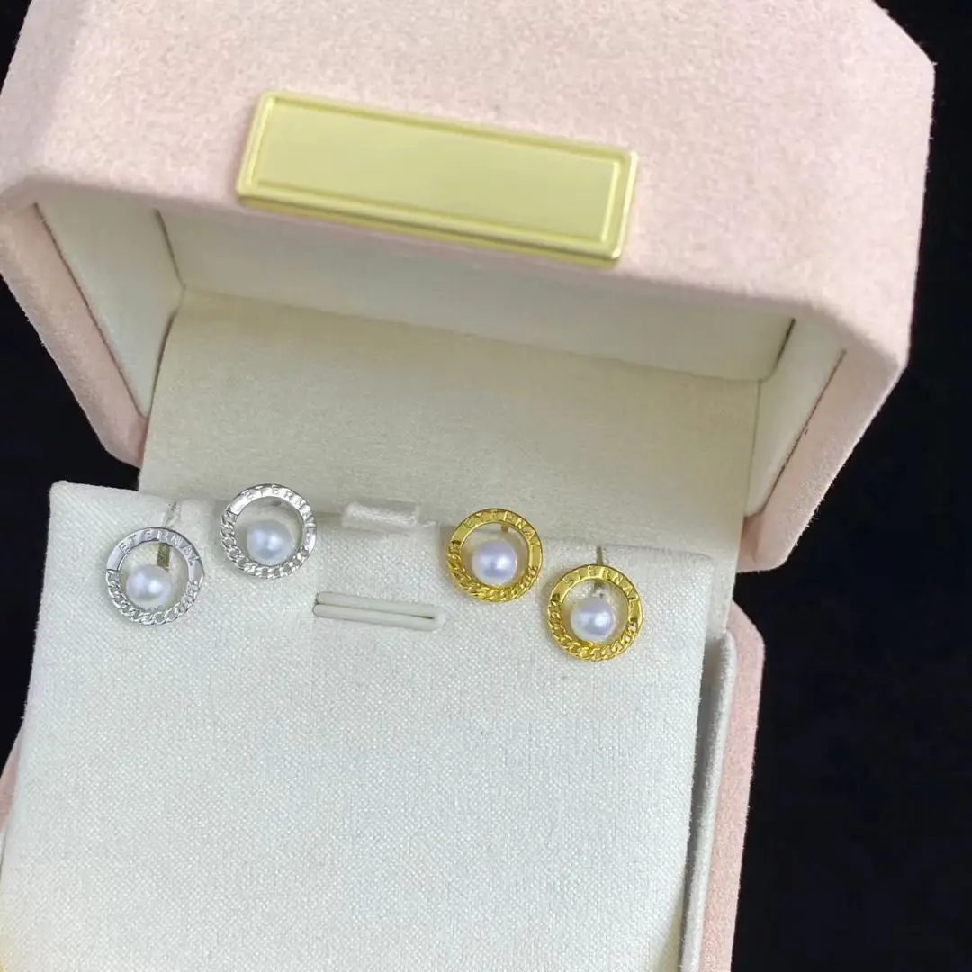 Wholesale S925 Sterling Silver Earrings Mount Findings Settings Base Mounting Parts Accessory for 4-5mm Pearls 5 pairs/lot