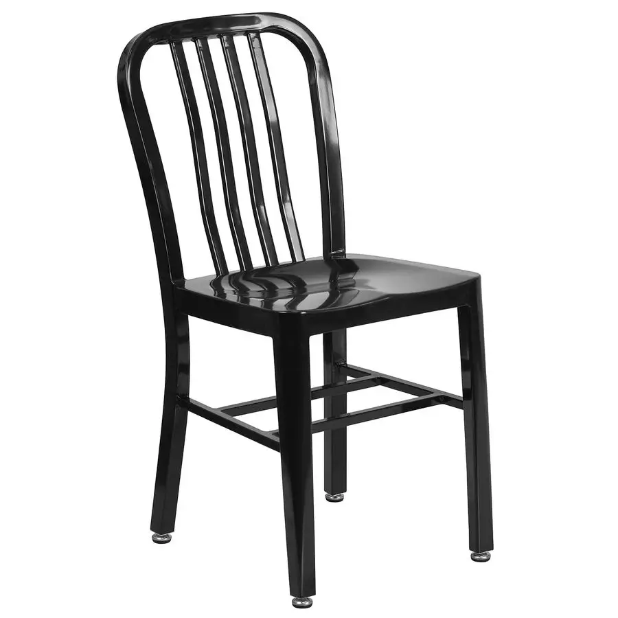 Commercial Grade Black Metal IndoorOutdoor Chair