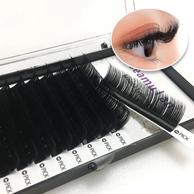 Seamulan All Size Eyelashes Extension Fluffy Individual Lash Natural Silk Premium Volume Lashes Wholesale Makeup Supplies